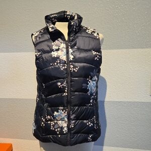 Loft Floral Puffer Vest Sx Xs
